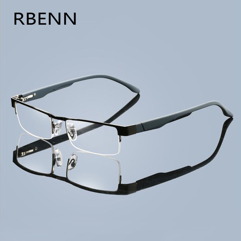 RBENN-gafas de lectura de Metal para hombres y mujeres, lentes de alta calidad para hipermetropía, negocios, + 1,25, 1,75, 2,25, 2,75, 3,25, 4,5, 5,0 ► Foto 1/6