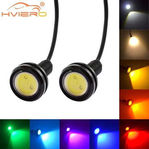 Luces de circulación diurna para coche, luz Led de ojo de águila DC 12V, con Motor de marcha atrás, resistente al agua, color blanco, rojo, azul y amarillo, 4uds ► Foto 1/6