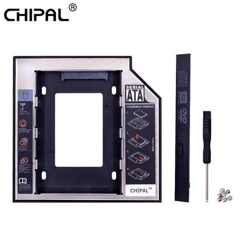 CHIPAL-carcasa Universal HDD para CD Optibay, plástico aluminio 9,5 12,7mm SATA 3,0 2,5