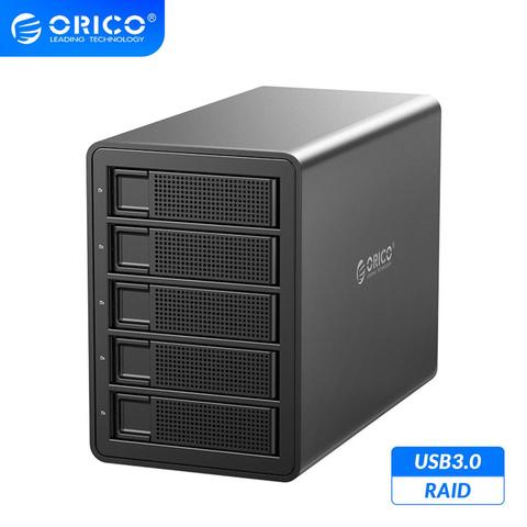 ORICO-estación de acoplamiento para ordenador portátil, estación de acoplamiento HDD de 3,5 pulgadas, USB3.0 a SATA, con caja HDD RAID, Funda de disco duro de potencia interna de 150W, serie 35, Enterprise 5 bay ► Foto 1/6