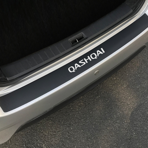 Pegatinas protectoras de borde de carga para parachoques trasero de coche, accesorios de calcomanías de decoración para Nissan Qashqai J11, placa de protección de maletero ► Foto 1/6