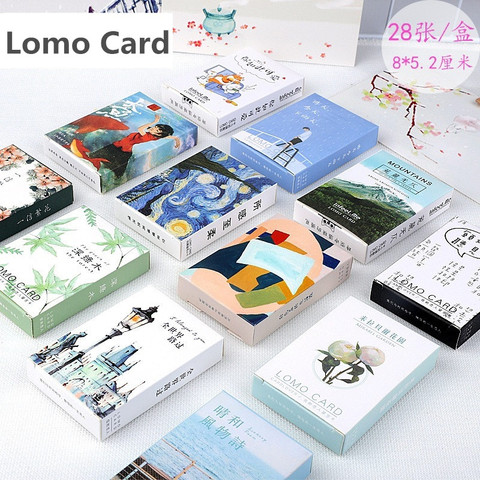 Juego de 28 hojas de tarjetas de la serie flor Kawaii y Animal Lomo, tarjeta de felicitación, tarjeta de deseos, regalos de Navidad y Año Nuevo ► Foto 1/5