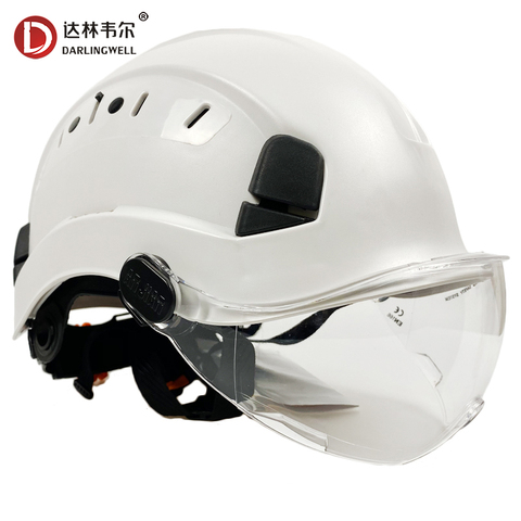 DARLINGWELL-Casco duro de seguridad con visera transparente, protector de trabajo ABS de alta calidad con gafas para montar en exteriores ► Foto 1/6