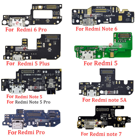 Uds conector de carga conector de puerto de carga Dock con micrófono Flex Cable para XiaoMi Redmi Nota 7 6 5 Pro Plus 6A ► Foto 1/2