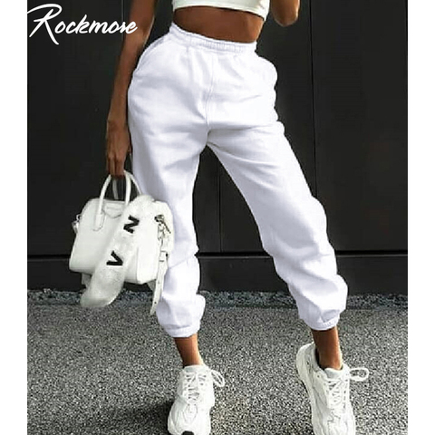 Rockmore-pantalones de chándal Harajuku de pierna ancha para mujer, pantalón de cintura alta de talla grande, ropa de calle, pantalón informal coreano para mujer ► Foto 1/6