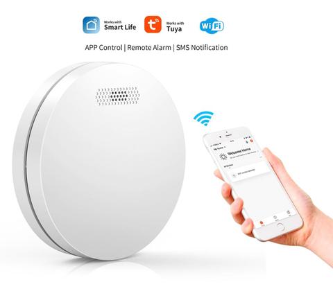 Detector de humo WIFI para el hogar, sistema de alarma de fuego de seguridad para el hogar, con aprobación CE diseño fino, Smart Life APP, Rauchmelder ► Foto 1/6