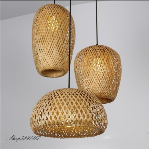 Retro Handmake viviendo lámpara colgante para habitación de bambú colgante accesorios de luz de comedor, lámparas de habitación Deco hogar luminaria cocina colgante ► Foto 1/6