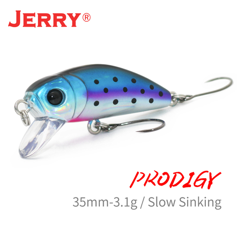 Jerry 1 unid 35mm 2,6G trucha señuelos crankbait pesca de agua dulce cebo ultra ligero micro señuelos duros lento hundimiento wobbler ► Foto 1/6