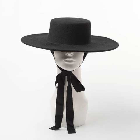 Sombrero plano de lana para mujer, de moda, sencillo, bandage ► Foto 1/6
