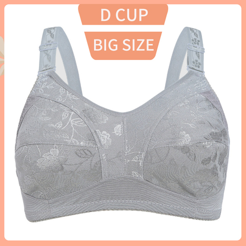 Sujetadores de copa de realce para mujer, Bralette de copa completa de encaje sin aros, talla grande 36, 38, 40, 42, 44, 46 y 48D ► Foto 1/6