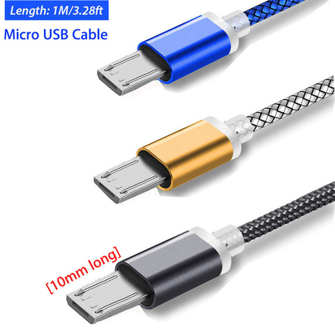 10MM de largo Micro USB Cable de carga para Blackview A7/A20/A30/BV6000 Bv5500 Bv1000 Oukitel K10000/K3 C12 Pro Cable de cargador Kabel ► Foto 1/6