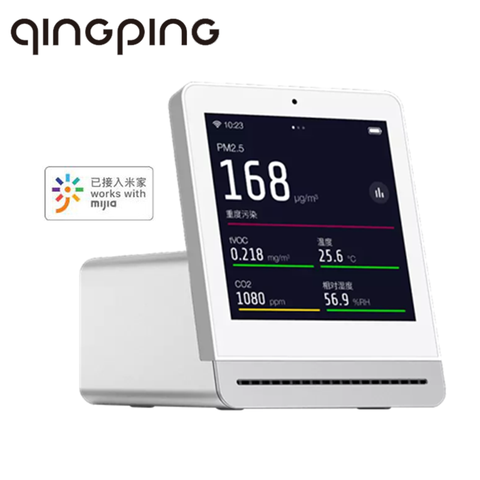 Qingping-Detector de aire con pantalla táctil IPS, Monitor de aire Pm2.5 para interiores y exteriores, aplicación Mijia ► Foto 1/6