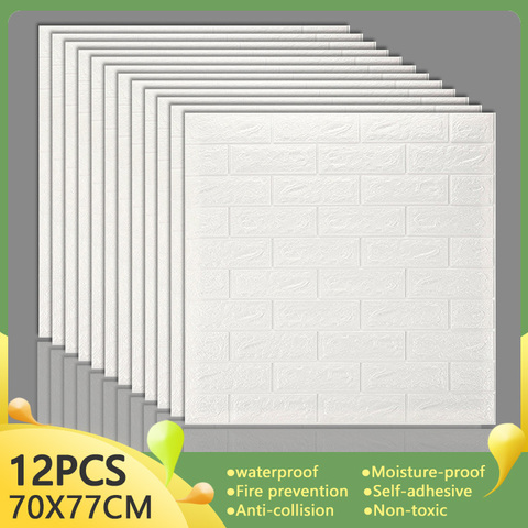 Pegatinas de pared 3D para decoración del hogar, papel tapiz autoadhesivo de ladrillo decorativo para sala de estar, paneles resistentes al agua, pegatinas de espuma para dormitorio y cocina ► Foto 1/6