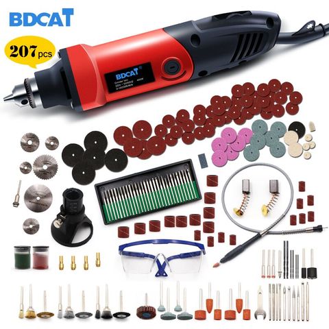 BDCAT, 6mm, 400W, Mini taladro eléctrico de potencia, grabador con 6 posiciones, velocidad Variable de herramientas rotativas Dremel con eje Flexible ► Foto 1/6