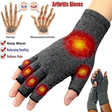 Guantes para artritis y alivio de las articulaciones, guantes para el alivio de las articulaciones, cálidos, de compresión para terapia anti-artritis, perfecto para invierno ► Foto 1/6