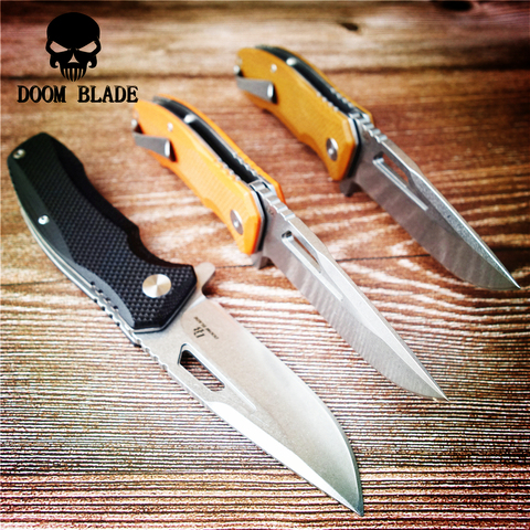 Cuchillas de rodamiento de bolas D2, 100% de 203mm, cuchilla blanca plegable, cuchillo de acampada, mango G10, herramienta EDC ► Foto 1/6