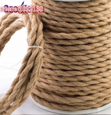 Cable de cuerda trenzado para lámpara, cordel colgante eléctrico de estilo vintage enroscado en cáñamo, tejido textil, 2x0.75mm ► Foto 1/6