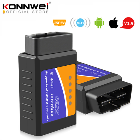 ELM327-herramienta de diagnóstico de coche, lector de código de Chip ELM 327 OBD 2, escáner automático para IOS Android ELM 327 V1.5 Wifi ODB2, PIC18F25K80 ► Foto 1/6