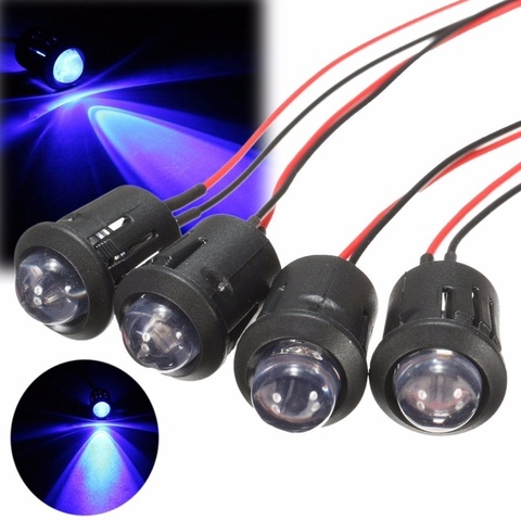 Bombillas LED transparentes de 12V y 10mm, resistentes al agua, precableadas, ultrabrillante, color rojo, amarillo, azul y blanco, 5 unidades ► Foto 1/6