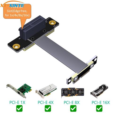 XT-XINTE PCI-E PCI Express 36PIN 1X Cable de extensión chapado en oro Dual Vertical 90 grados para 1U 2U ATX/BTX chasis PC ► Foto 1/6