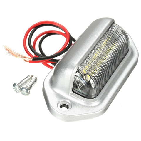 Luz LED blanca para matrícula, 6LEDs, 10-30V, para matrícula, barco, camión, remolque, gran oferta ► Foto 1/6