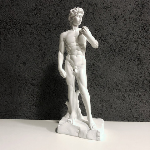 Figura de David, estatua de Michelangelo Buonarroti, escultura artística, arte de resina y artesanía, accesorios de decoración del hogar, regalo ► Foto 1/6