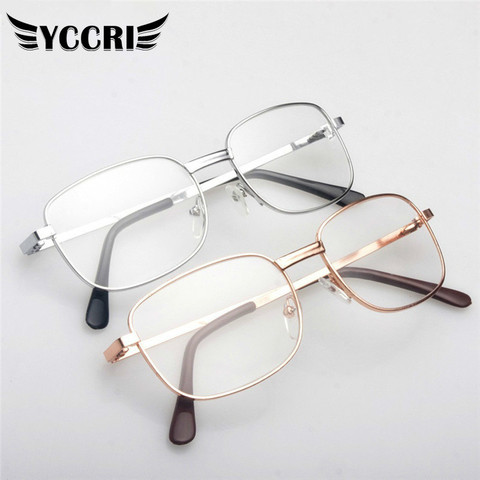 YCCRI-gafas de lectura de moda para hombre y mujer, marco completo de Metal sencillo, gafas de lectura universales para hombre mayor + 1,0 a + 4,0 ► Foto 1/5