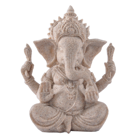 Ganesha de elefante de piedra arenisca Vintage, escultura de la india para decoraciones de arte para el hogar y la oficina ► Foto 1/6