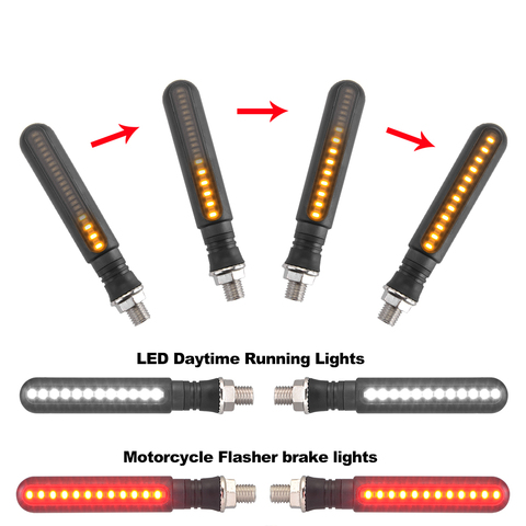 Intermitentes Led para motocicleta, indicadores direccionales, intermitente de freno trasero, luz de señal de parada, lámpara DRL ► Foto 1/6