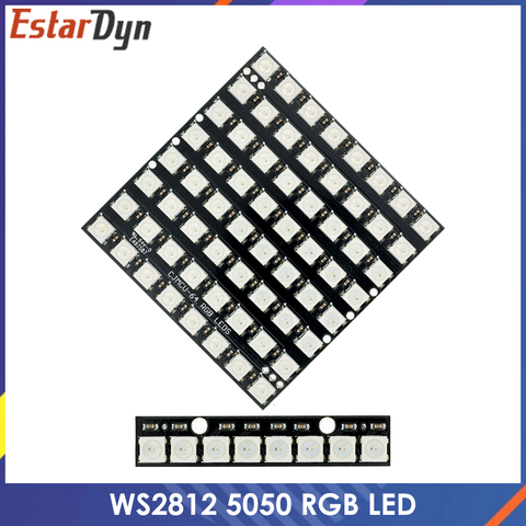Módulo de Panel de lámpara LED, 8 y 64 canales, WS2812, WS2812B, WS 2811, 5050, RGB, 5V, 8 bits, 64 bits, Arco Iris, preciso ► Foto 1/6