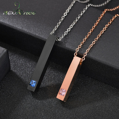 Nextvance-collar de acero inoxidable para hombre y mujer, Gargantilla personalizada con grabado de nombre de oro rosa y negro, cita en el Bar, joyería ► Foto 1/6