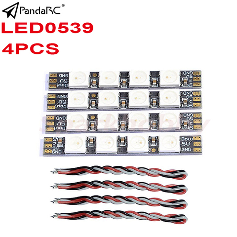 PandaRC-tira de luces LED con cable para drones de control remoto, cinta de luz de resaltado programable con RGB de 5V, WS2812, F3/F4 FC ACCS, LED0539, 1 juego/4 Uds. ► Foto 1/6