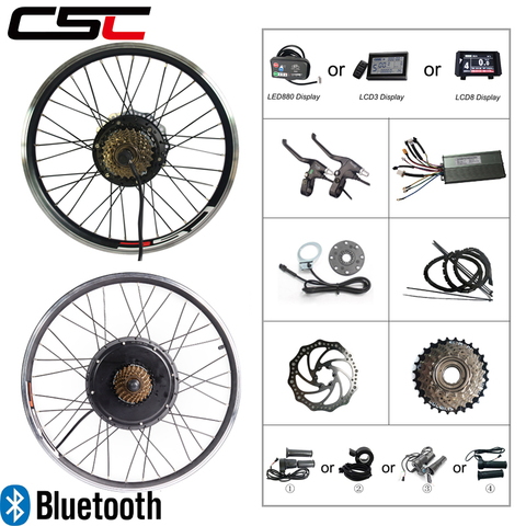 Kit de bicicleta eléctrica 36V 250W 350W 500W 48V 1000W 1500W Kit EBike Kit de conversión de bicicleta de motor de cubo de rueda para 20-29in 700C Bluetooth ► Foto 1/4