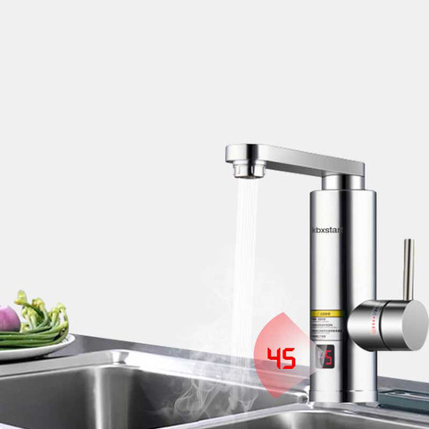 Kbxstart cocina Keuken instantáneo eléctrico calentador de agua caliente del grifo de baño grifo Led lujoso diseño, 3 segundos rápido calentador de calefacción de ► Foto 1/5