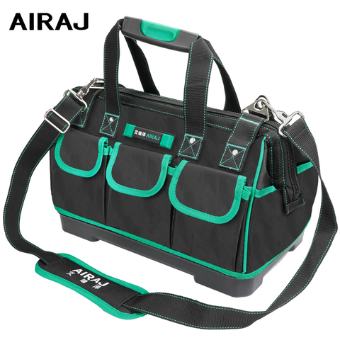 AIRAJ 13/16/18/20 pulgadas nueva bolsa de herramientas de gran capacidad impermeable electricista bolsa de plástico de la parte inferior de los hombres oblicuo bolsa herramienta ► Foto 1/6