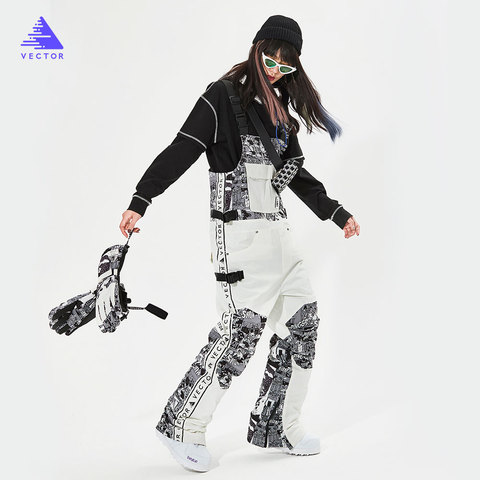 Pantalones gruesos de esquí para hombre y mujer, peto completo recto, mono de esquí, babero impermeable, cálido, a prueba de viento, deportes al aire libre, Snowboard ► Foto 1/5