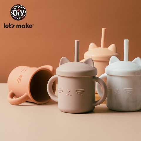 Let's Make-vasos de alimentación de bebé, tazas de aprendizaje de dibujos animados para bebé, grado alimenticio para niños pequeños ► Foto 1/6