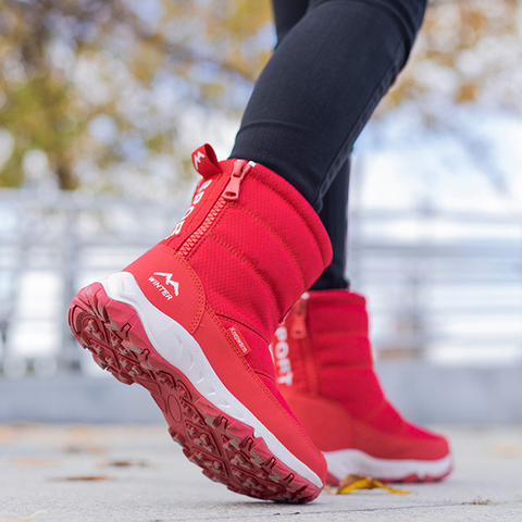 Botas de Invierno para mujer 2022 botas de nieve con plataforma de piel gruesa botas de abrigo antideslizantes zapatos de invierno impermeables con anti antideslizante hebilla ► Foto 1/6