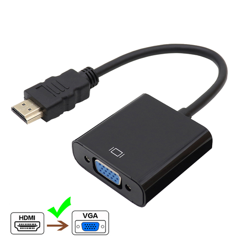 Adaptador HDMI compatible con VGA, convertidor de Cable macho a VGA hembra, Digital analógico HD 1080P para PC, portátil y tableta ► Foto 1/6