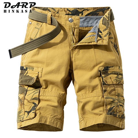 Pantalones cortos de camuflaje táctico para hombre, caqui, Cargo militar, algodón, informales, sueltos, novedad de verano 2022 ► Foto 1/6