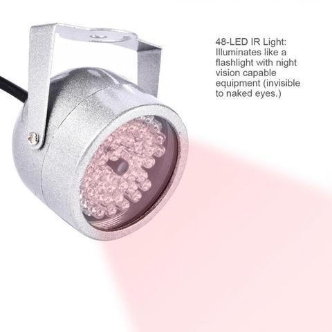 Luz LED infrarroja de 12V 48, cámara de seguridad CCTV infrarrojo IR, lámpara de visión nocturna para cámara CCTV, cámara ip ► Foto 1/6