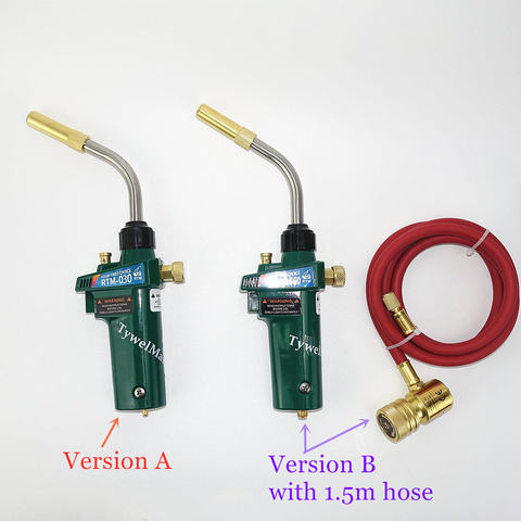 Mapp-antorcha de soldadura piezoeléctrica de ignición, herramienta de soldadura de llama de Gas, manguera de 1,5 m CGA600, barbacoa, calefacción, enfriamiento, HVAC, fontanería, soplete de soldadura ► Foto 1/6