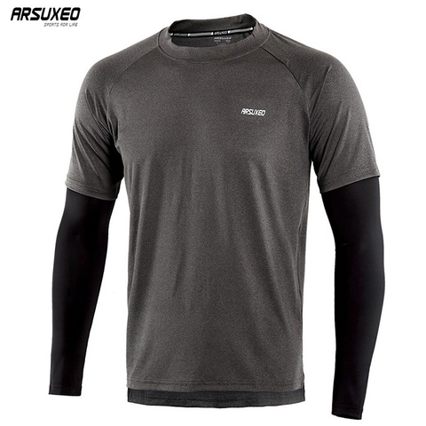 ARSUXEO-camisetas para correr para hombre, Camiseta deportiva de compresión de secado rápido, manga larga, ropa elástica para gimnasio, 18T8 ► Foto 1/6