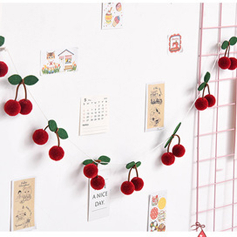 Bayberry-Bola de fieltro hecha a mano, guirnalda, adornos colgantes, Bola de Pelo, colgante de pared, decoración de habitación de niños ► Foto 1/6