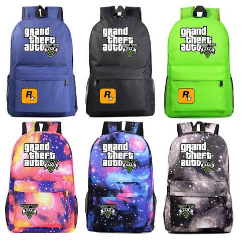 GTA5 Grand Theft-Bolso escolar libro para niño y niña, a la moda, mochilas para adolescentes, estudiantes ► Foto 1/6