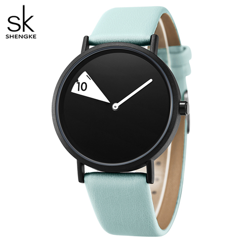 Shengke-Reloj de cuarzo creativo para Mujer, cronógrafo de cuero de moda, de marca, regalo para niña ► Foto 1/6