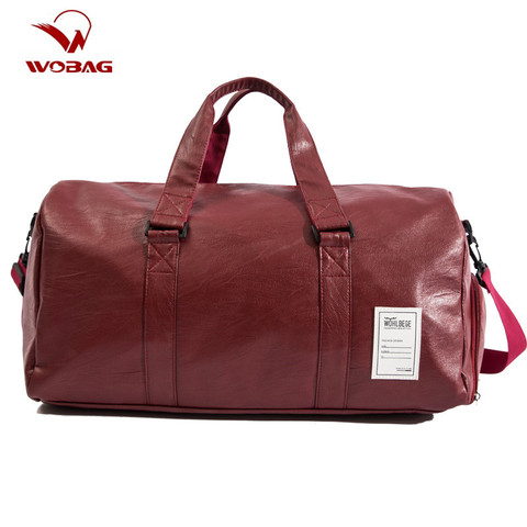 Bolsos de viaje impermeables para hombre y mujer, bolsa de viaje para deporte, gimnasio, de cuero Pu de alta calidad, para exteriores ► Foto 1/6