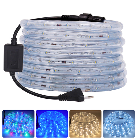 Guirnaldas de luces de tubo de cuerda LED EU, 220V, 360 grados, resistente al agua, lámpara de jardín al aire libre, tira Led de arco iris ► Foto 1/6