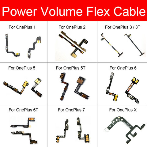 Volumen y encendido Cable flexible para OnePlus X 1 2 3 3T 5 5T 6 6T 7 Pro 7Pro 7 X Botón de interruptor botón lateral cinta flexible reemplazo ► Foto 1/6