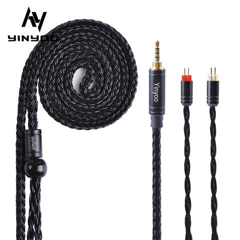 Yinyoo 16 Core Cable plateado/2,5/3,5/4,4mm equilibrado Cable con MMCX/2PIN/QDC para KZ ASX ZAX ZSX BLON BL-01 BL-03 CCA CA16 ► Foto 1/6